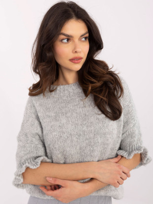 Maglione grigio con maniche 3/4