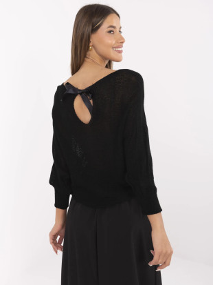 Elegante maglione nero con motivo geometrico