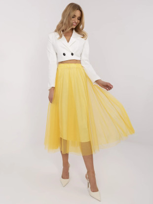 Gonna midi in tulle gialla