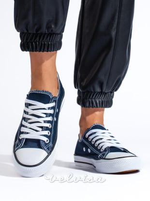 Sneakers in tela da donna blu scuro