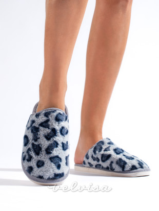 Pantofole con fantasia animalier blu