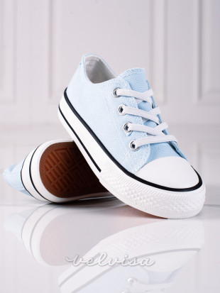 Sneakers stringate da bambini azzurre