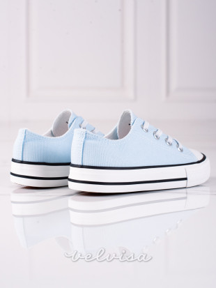 Sneakers stringate da bambini azzurre