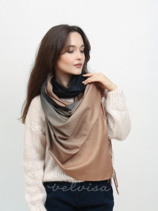 Sciarpa invernale in lana colorata beige/nero