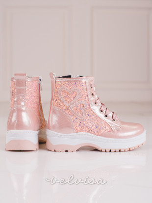 Stivali rosa per bambini con paillettes