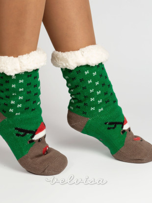 Ženske tople čarape Rudolf zelene