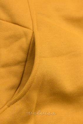 Felpa gialla con fodera floreale nel cappuccio