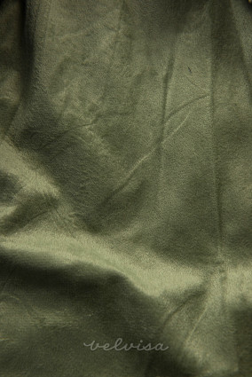 Giacca invernale verde oliva con colletto extra alto