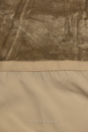 Giacca invernale estesa beige con pelliccia