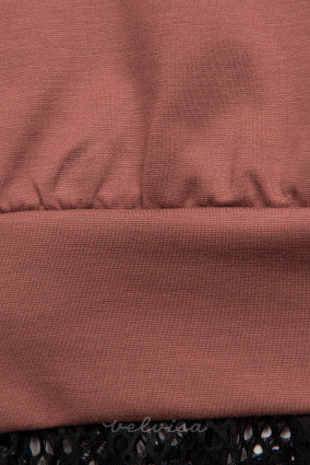 Ružičasta sweatshirt haljina s čipkom