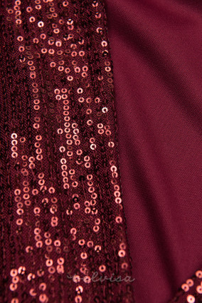 Haljina sa šljokicama u boji crvenog vina