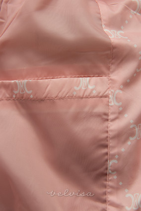 Ružičasta lagana parka jakna s uzorkom