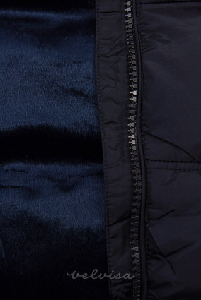 Giacca invernale blu scuro con design trapuntato