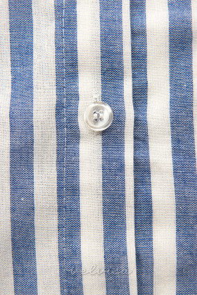Prugasta pamučna kušulja haljina bijela/plava