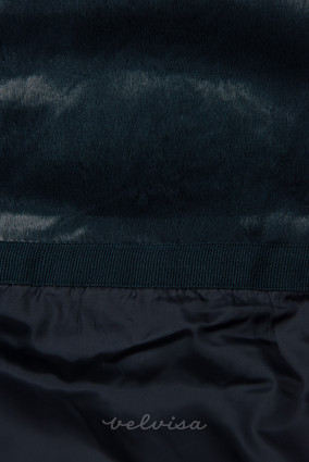 Giacca invernale blu scuro con cintura