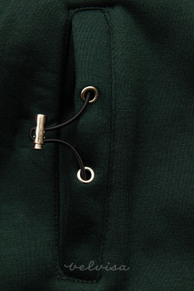 Tamno zelena duga hoodica asimetričnog kroja