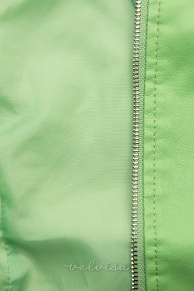 Giacca basic in similpelle verde chiaro
