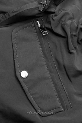 Prijelazna dvostrana parka jakna s kapuljačom svijetlo siva/pješčana