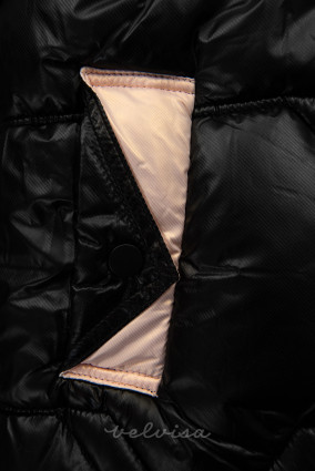 Crna dječja jakna s odvojivom kapuljačom