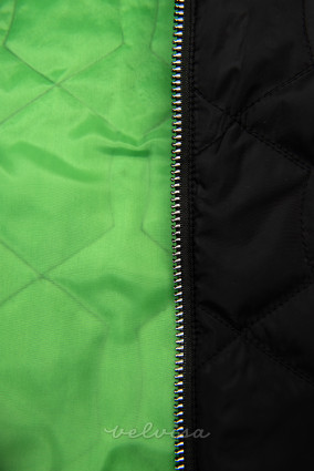 Giacca con cappuccio rimovibile nera/verde