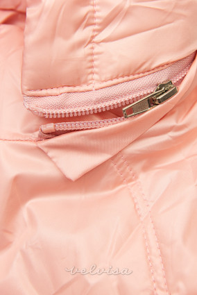 Giacca di transizione rosa chiaro con borsa