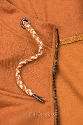 Felpa mattone arancione estesa con zip