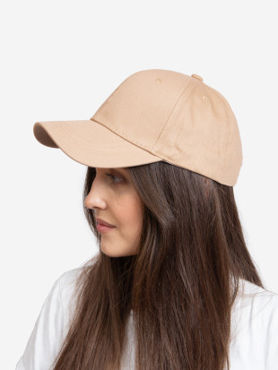 Cappellino beige dal taglio basic