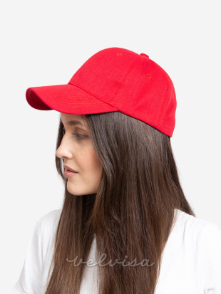 Cappellino rosso dal taglio basic