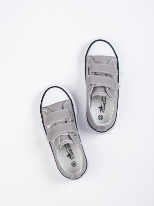 Sneakers grigie da bambini con velcro