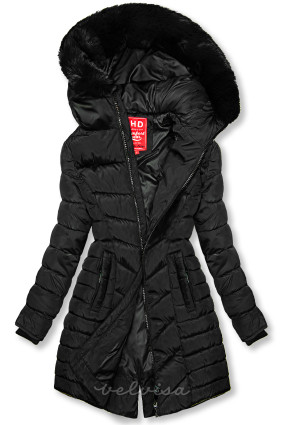 Crna prošivena jakna za jesen/zimu