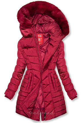Prošivena jakna za jesen/zimu u boji crvenog vina