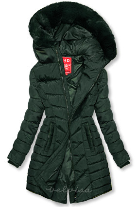 Tamno zelena prošivena jakna za jesen/zimu