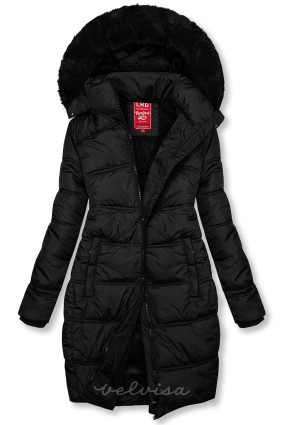 Crna zimska jakna u prošivenom dizajnu