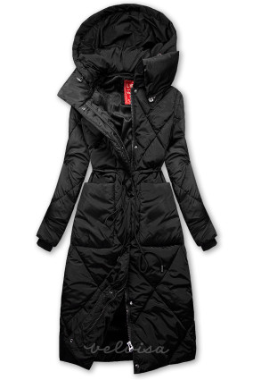 Crna zimska jakna s ekstra visokim ovratnikom