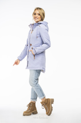 Parka estesa blu scuro con peluche