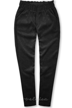 Pantaloni casual neri con elastico in vita