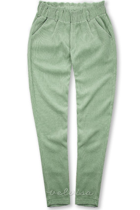 Pantaloni casual verde chiaro con elastico in vita