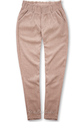 Pantaloni casual rosa pallido con elastico in vita
