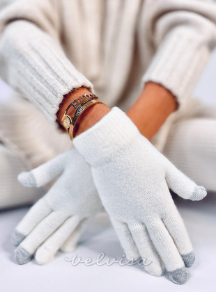 Ženske basic rukavice u boji slonovače