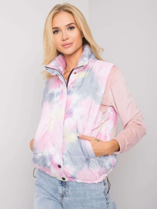 Gilet senza maniche grigio-rosa