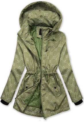Zelena parka jakna s uzorkom i odvojivom kapuljačom