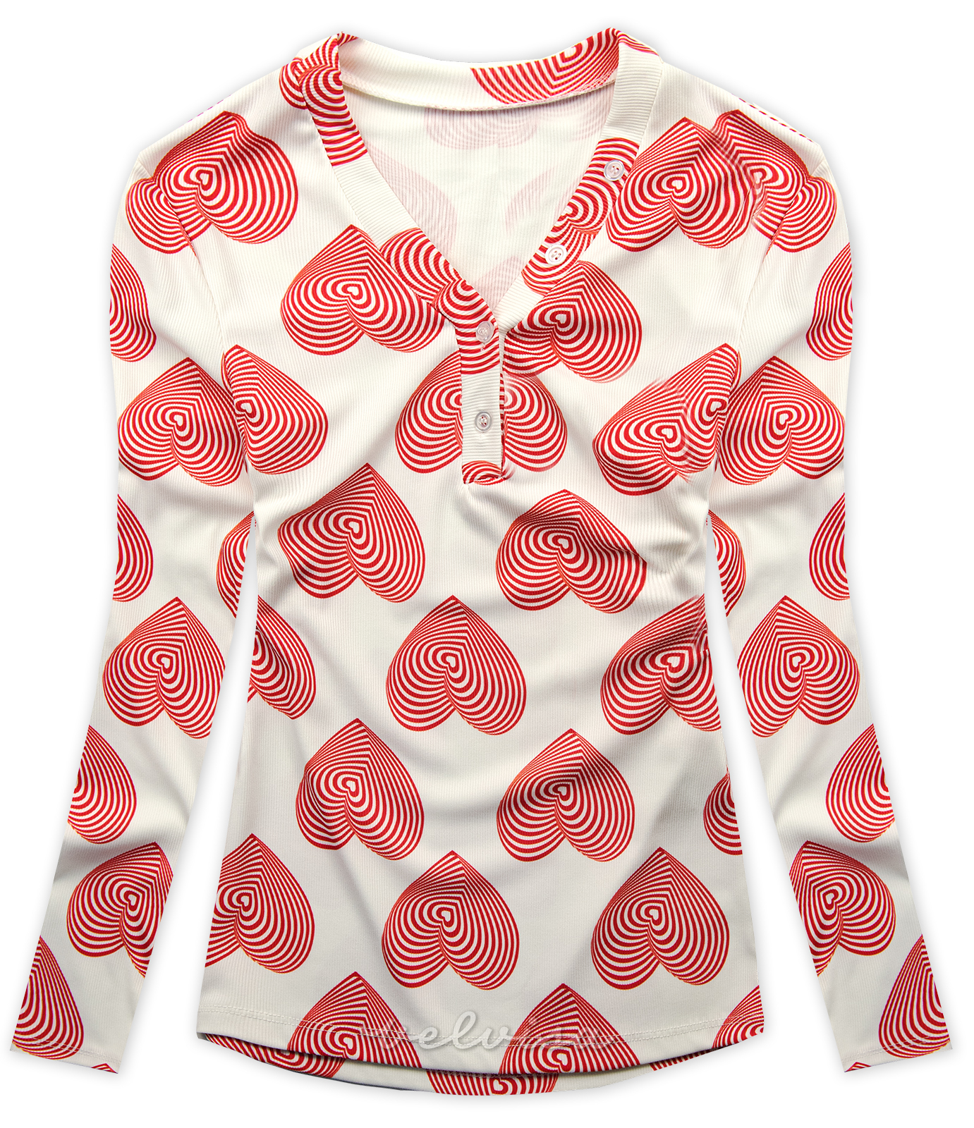 T-shirt con stampa cuori bianco/rosso HEART5