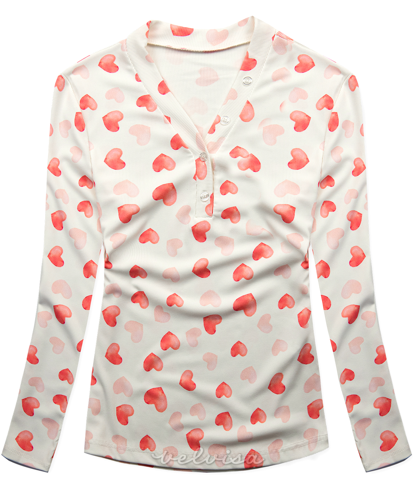 T-shirt con stampa cuori bianco/rosa HEART3