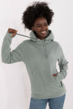 Felpa verde da donna con cappuccio