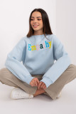 Felpa donna azzurra con scritta "Empathy"