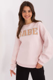 Felpa rosa da donna con stampa "BABE"