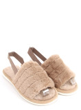 Ciabatte da donna beige con elastico