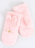 Guanti in peluche rosa chiaro