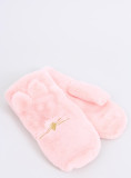 Guanti in peluche rosa chiaro