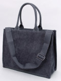 Borsa shopper da donna grigio scuro